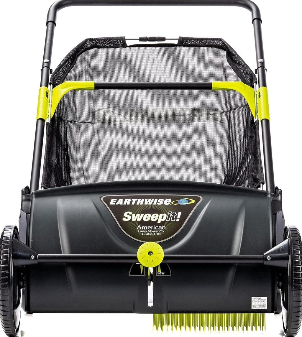 21-Inch Width Leaf &amp; Grass Push Lawn Sweeper, Black