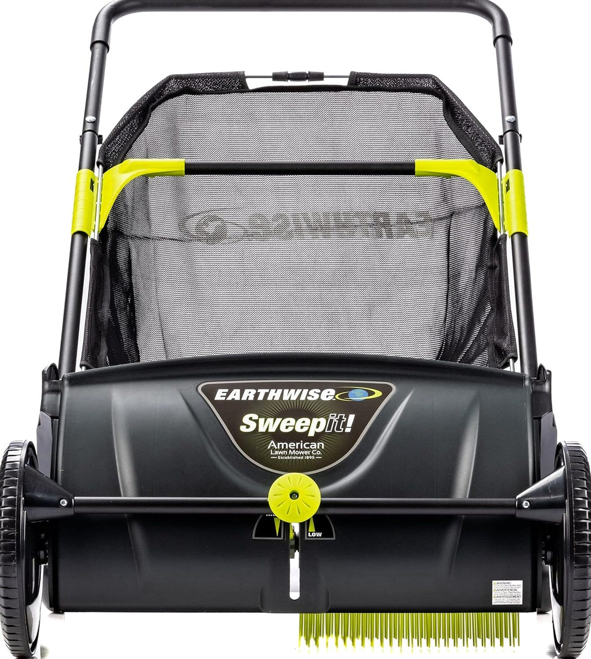 21-Inch Width Leaf &amp; Grass Push Lawn Sweeper, Black