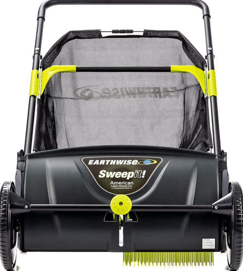 21-Inch Width Leaf &amp; Grass Push Lawn Sweeper, Black