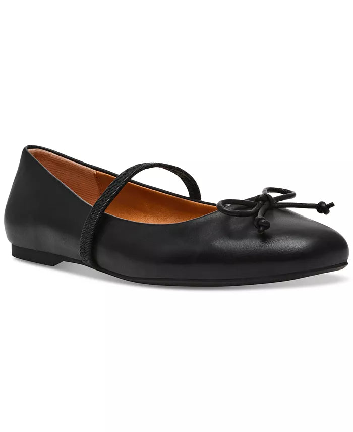 Women's Bow Mary Jane Ballet Flats - Round Toe, 0.5 Inch Heel