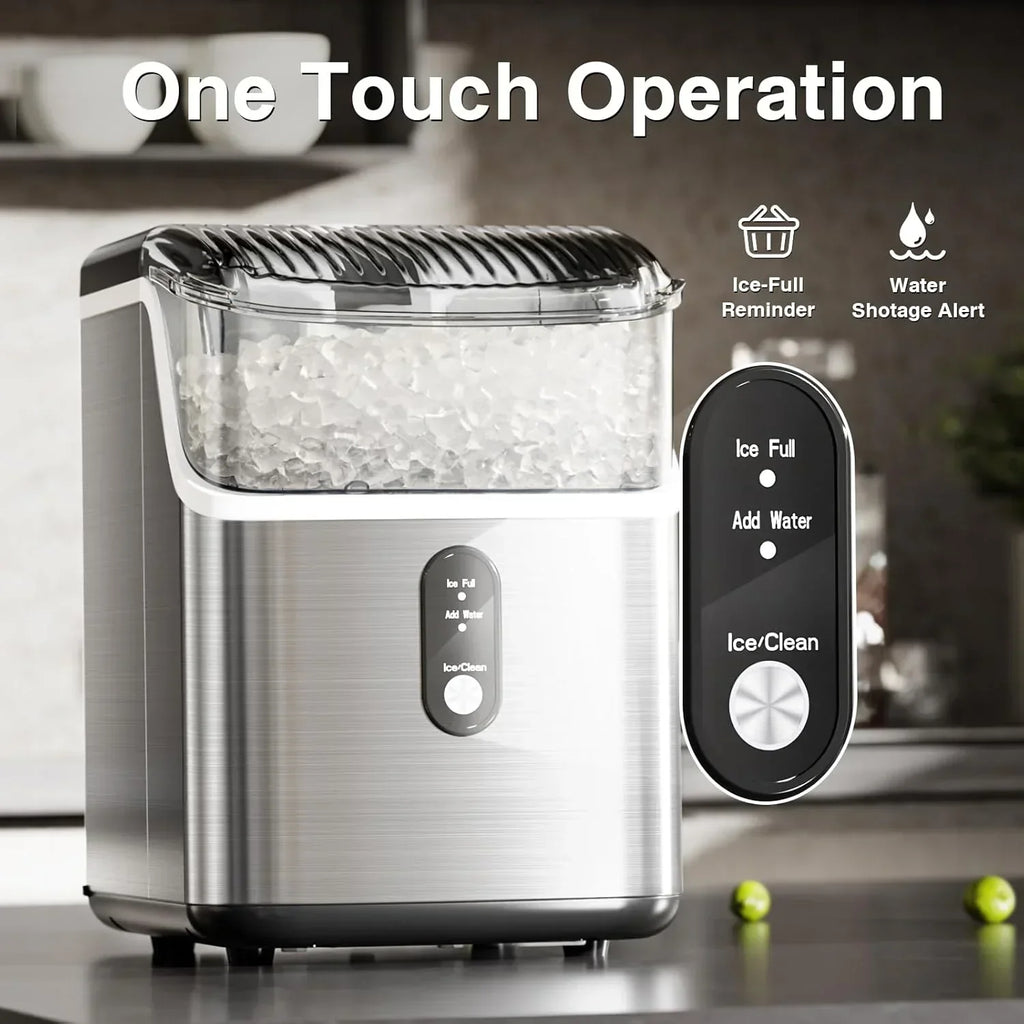 Countertop Nugget Ice Maker, 1.1 Liters, 34 lbs/24H, 8.66 x 11.30 x 12.68 inches, Black