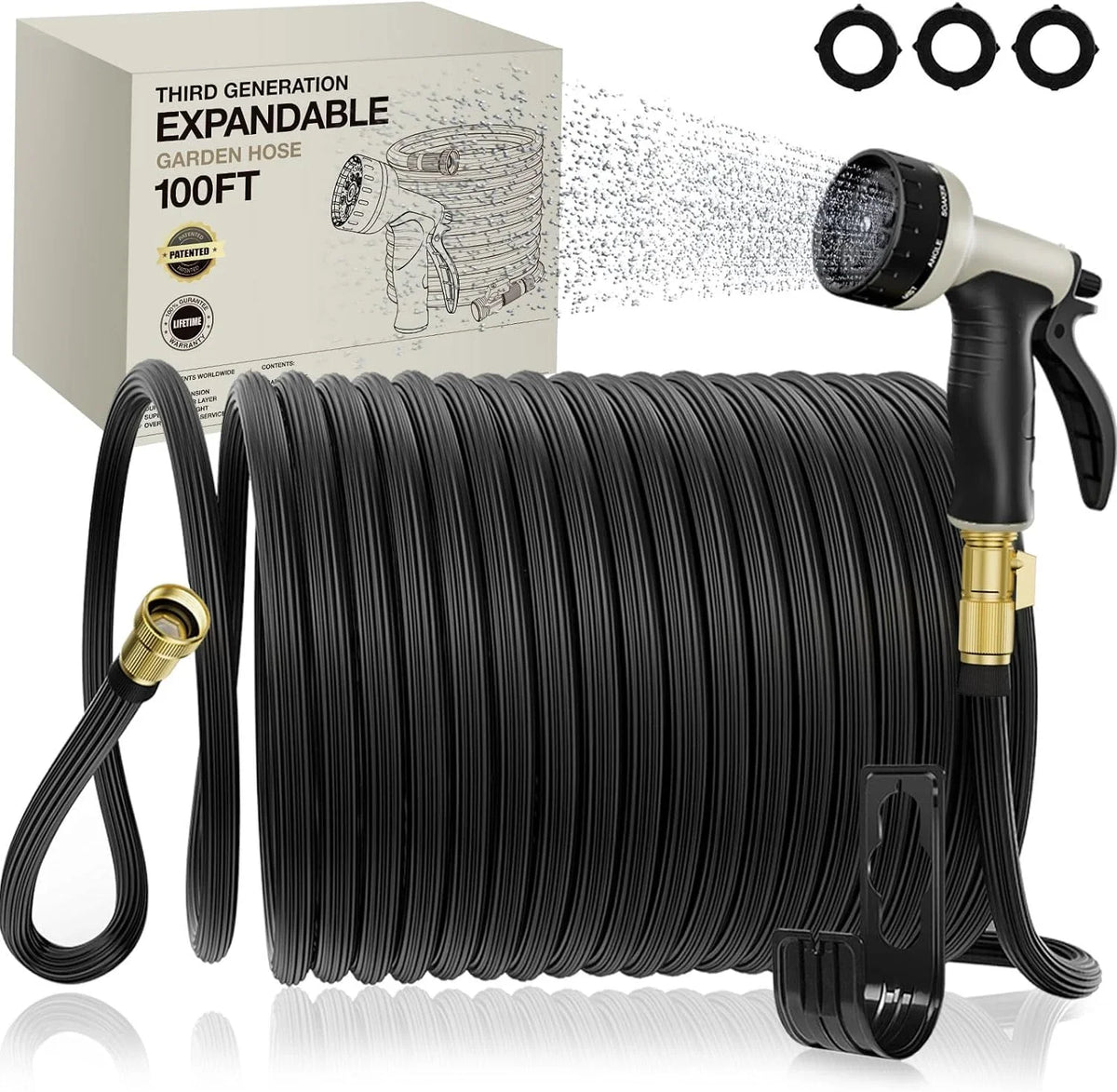 Expandable Garden Hose 100ft With 40 Layers Of Innovative Nano Rubber