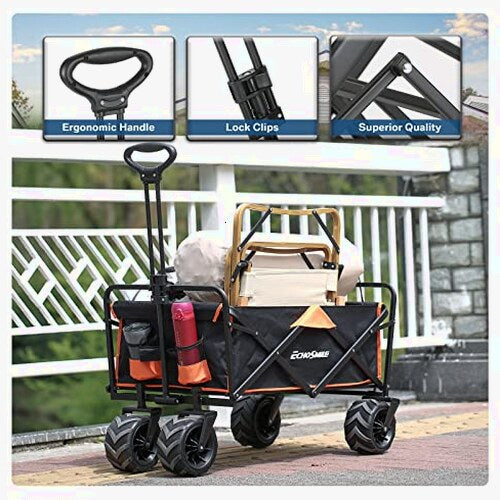 Heavy Duty 350 lb Capacity Foldable Wagon with Large Wheels