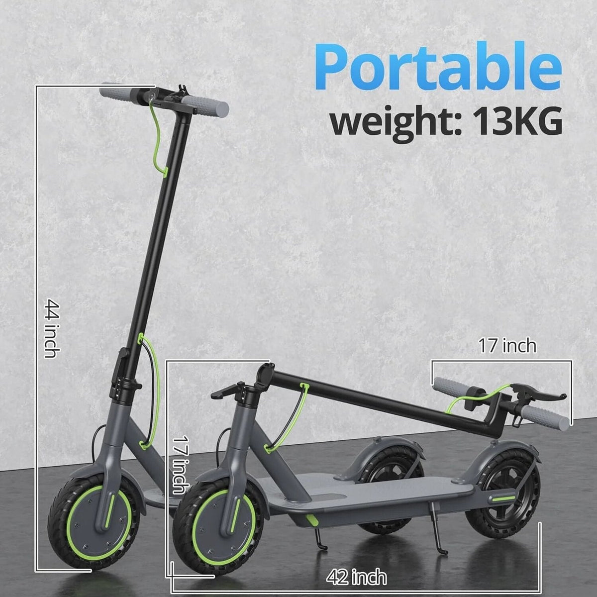 Electric Scooter - 8.5" Solid Tires, 350W Motor, Up to 19 MPH and 21-23 Miles Long-Range Portable Foldable Commuting Scooter for Adults with Double Braking System and App