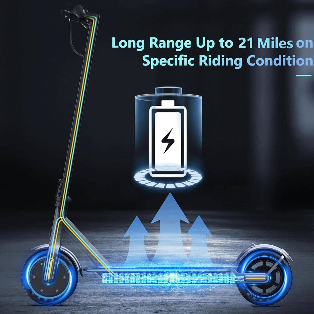 Electric Scooter, 350W/500W Powerful Motor, 8.5"/10" Solid Tires, 19/22Mph, 28/21/12 Miles Range,Dual Braking
