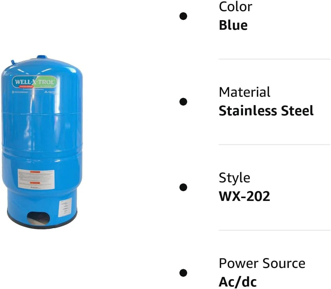 Amtrol Well-X-Trol Well Pressure Tank, High-Strength Steel, Polypropylene Liner, Residential Use - WX-202