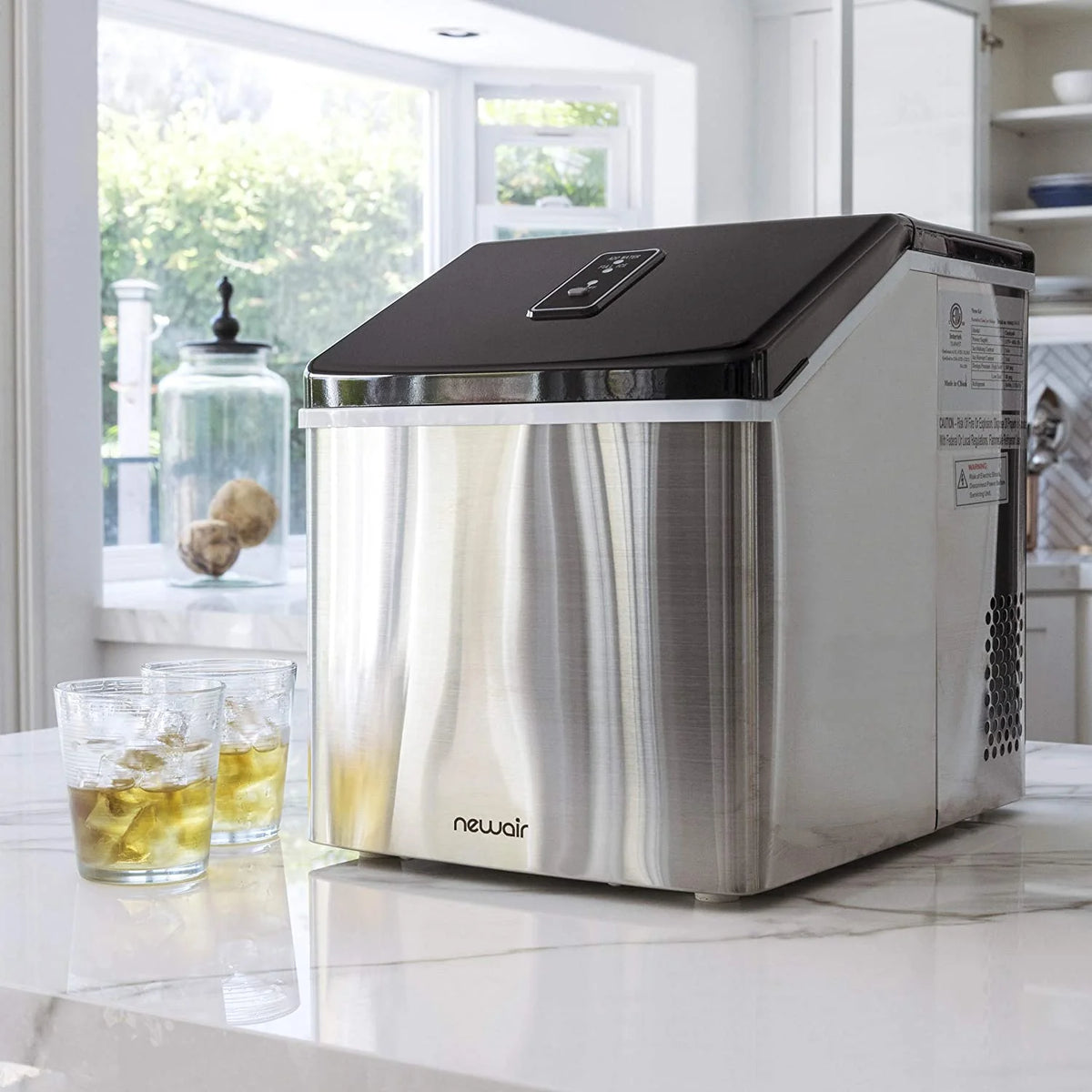 Clear Ice Cube Maker Machine 40 lbs. of Ice in 24 Hours - Portable Stainless Steel