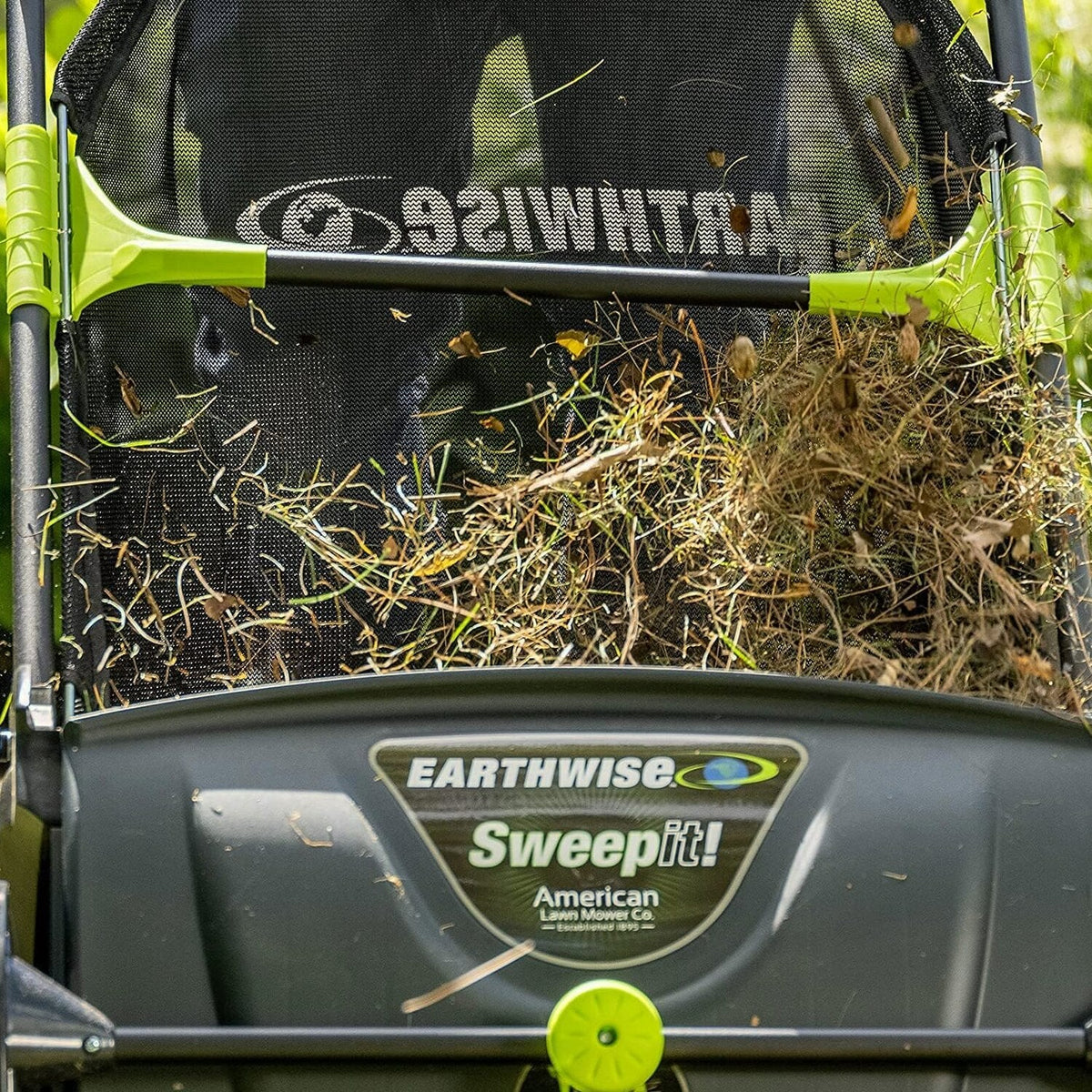 21-Inch Width Leaf &amp; Grass Push Lawn Sweeper, Black