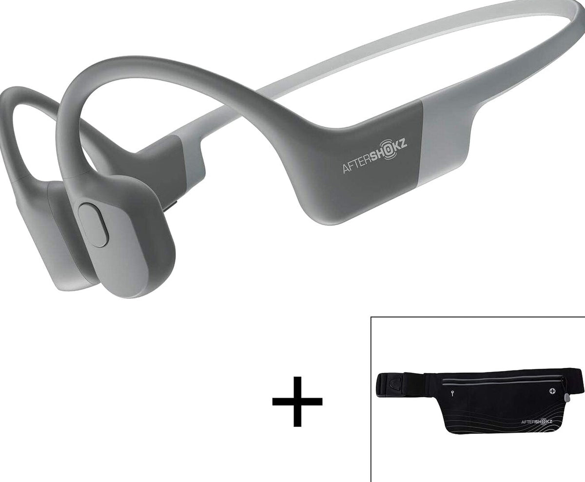 AfterShokz Aeropex Open-Ear Wireless Bone Conduction Headphones with Sport Belt Cosmic Black 2.3