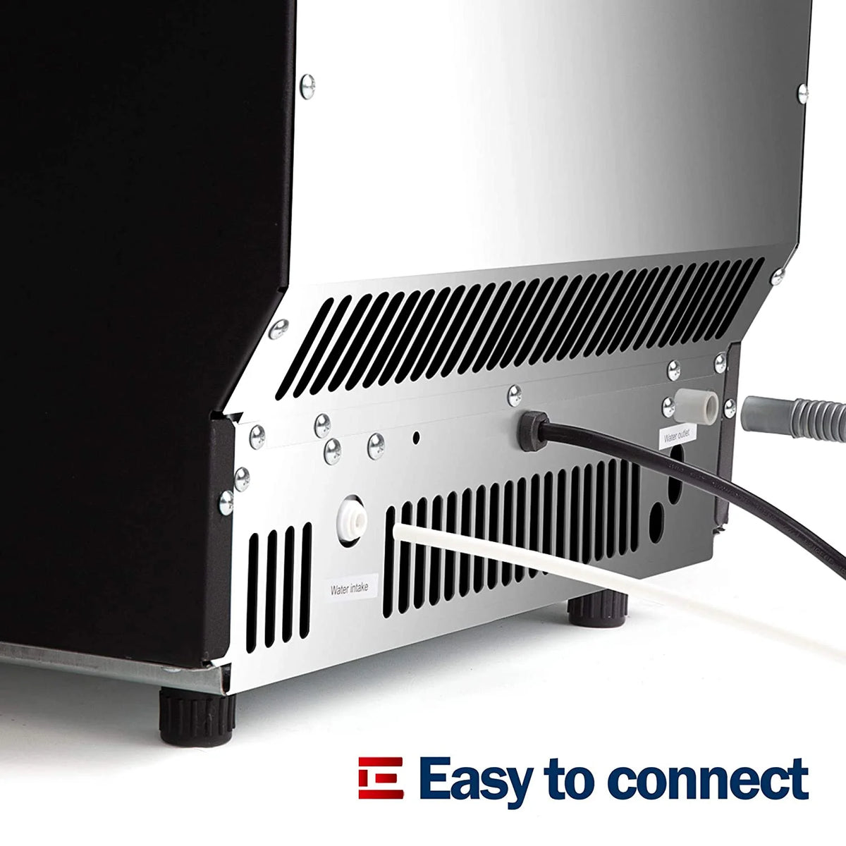 Euhomy Commercial Ice Machine, 2 Way Water Supply, 100 lbs/24H, 33 lbs Capacity - 100