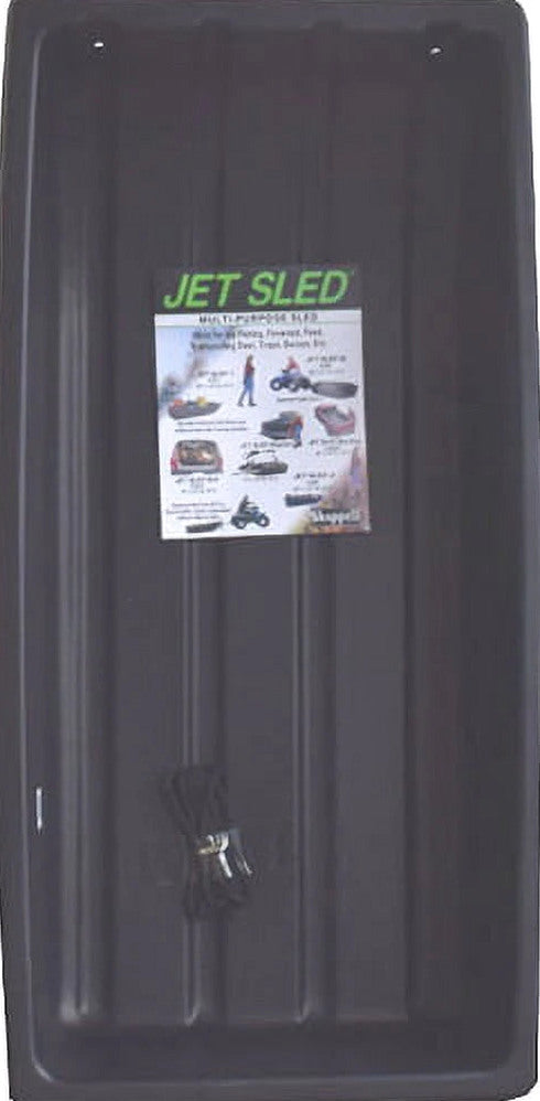 Eagle Claw Shappell Plastic 66 In. Poly Jet Sled, Black, Extra Large, Hunting Game Cart
