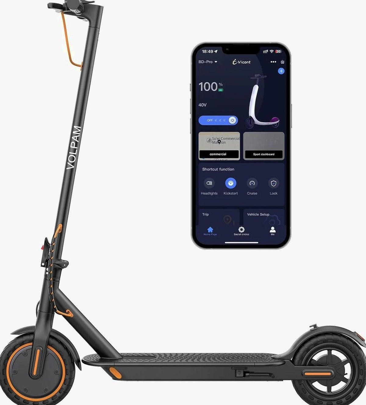 Electric Scooter, 350W/500W Powerful Motor, 8.5"/10" Solid Tires, 19/22Mph, 28/21/12 Miles Range,Dual Braking