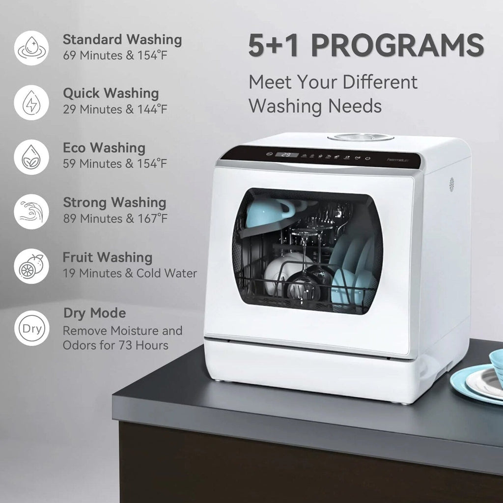 Hermitlux Countertop Dishwasher With 5-Liter Built-in Water Tank