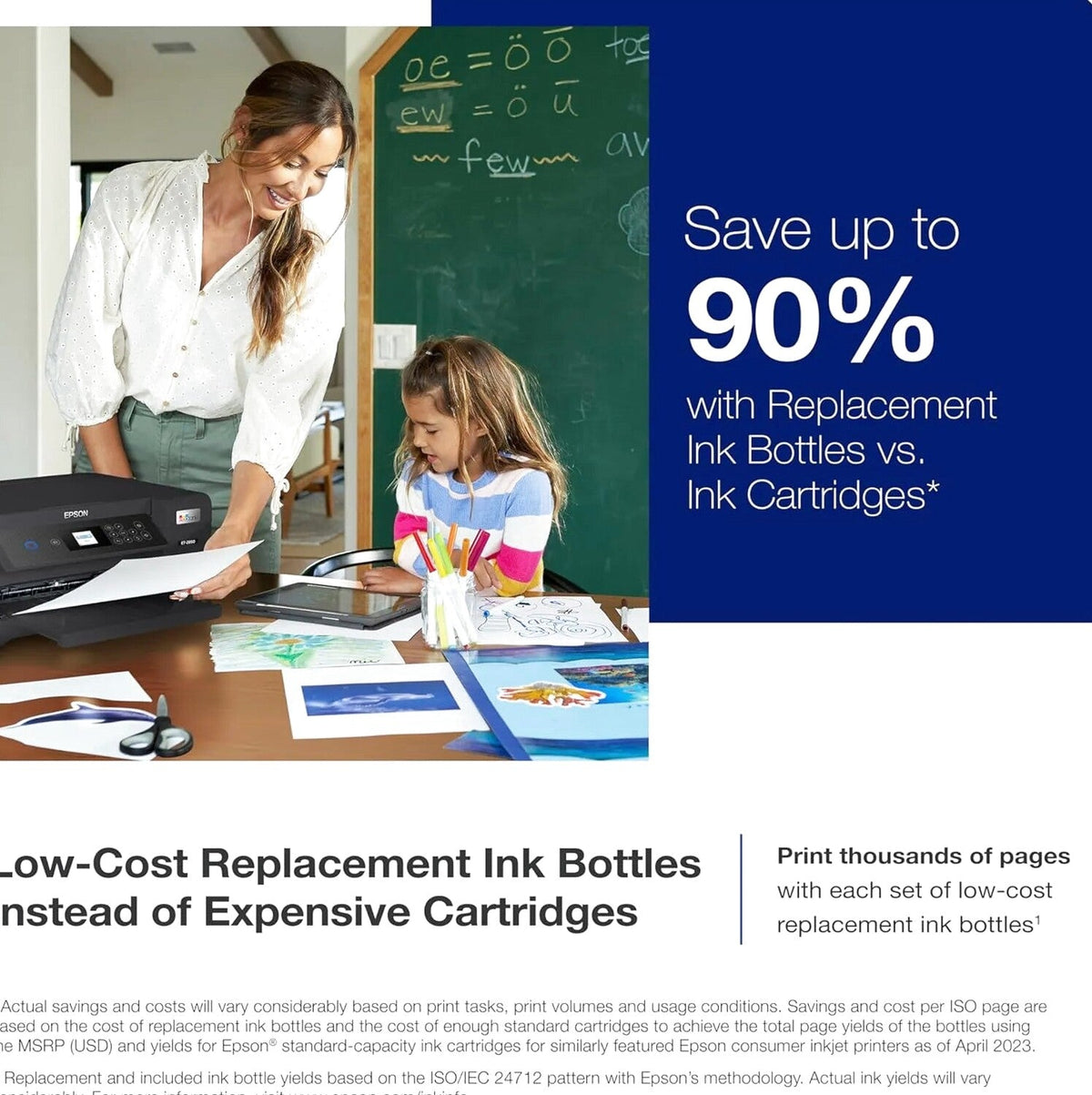 Epson EcoTank ET-4800 Wireless All-in-One Inkjet Printer, Scanner, Copier, Fax, ADF, Ethernet, White