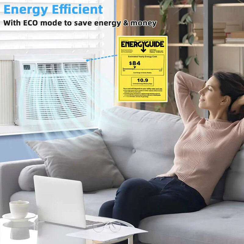 10000 Btu Quiet Window Air Conditioner With Remote Amp Eco Mode Energy Star Certified 3 In 1 Window Ac Unit With Dehumidifier