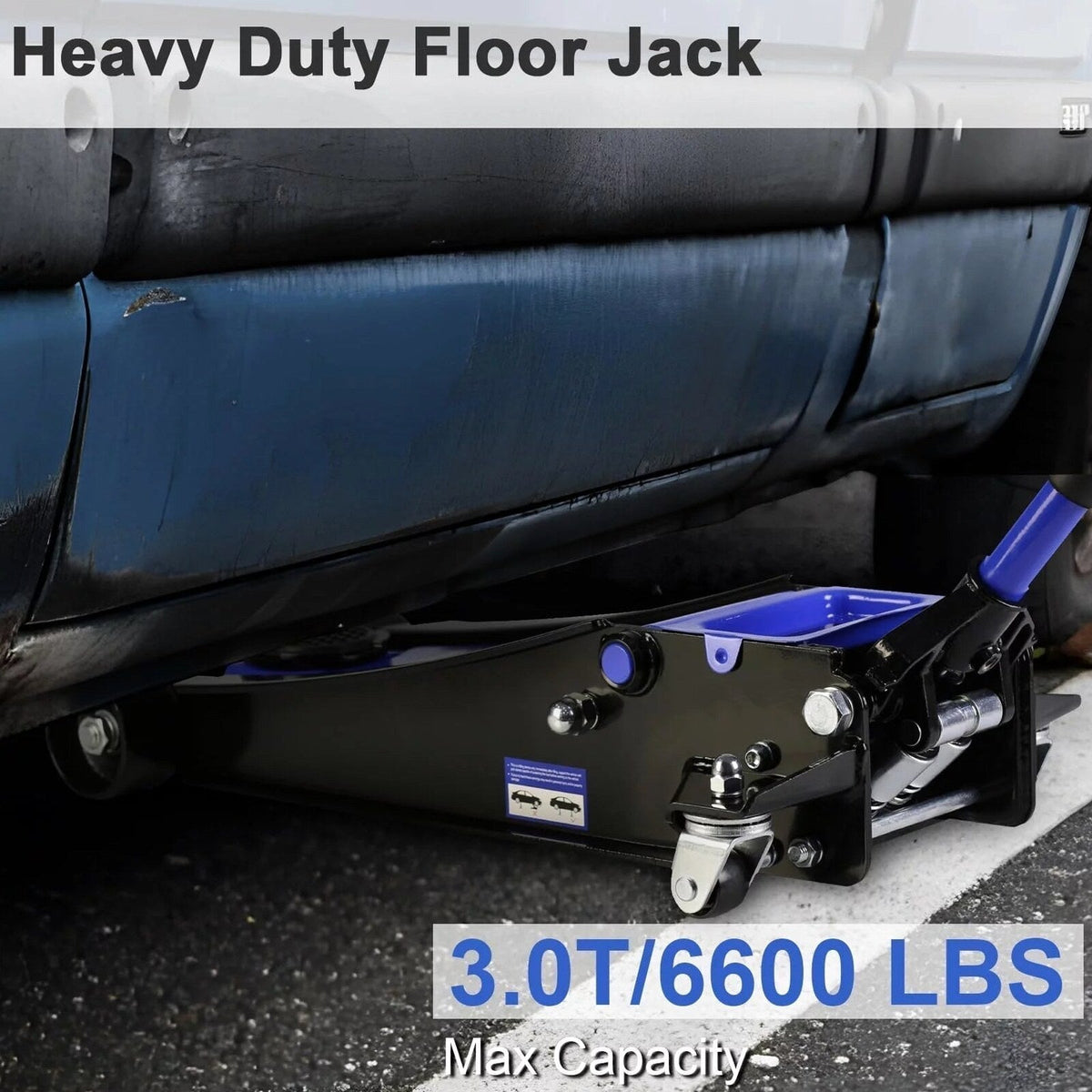 3 Ton Floor Jack, Hydraulic Low Profile Car Jack, Heavy Duty Steel Hydraulic Jack Floor Jack with Dual Piston Quick Lift Pump, Lifting Range 5.1′′-20′′