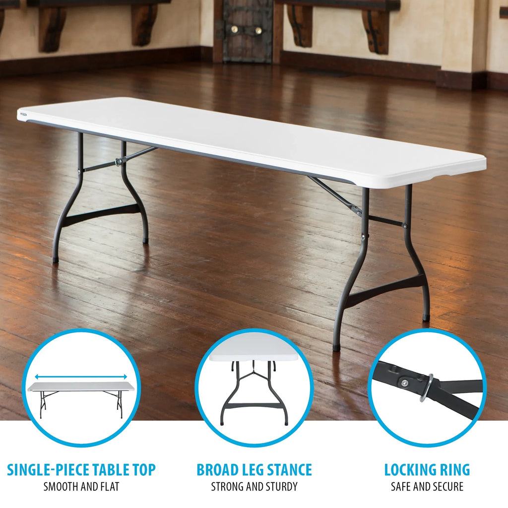 Lifetime Folding Table And Chair Set, 12 8-Foot Tables And 96 Chairs - Pack Of 108