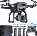 GPS Drones with Camera for Adults 4K Night Vision, 3-Aix Gimbal, 2Mile Long Range, 75Mins Flight Time Professional Drone with 3 Battery, Auto Return+Follow Me+Fly Around+Beginner Mode for Kid