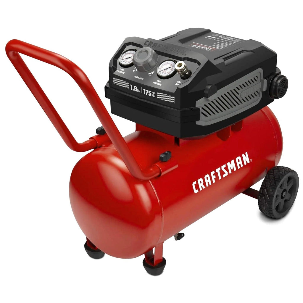CRAFTSMAN HARD Air Compressor, 10 Gallon 1.8 HP 175 PSI, 4.0CFM@90PSI, Oil Free and Maintenance Free, Portable with Large Wheels, CMXECXA0201041