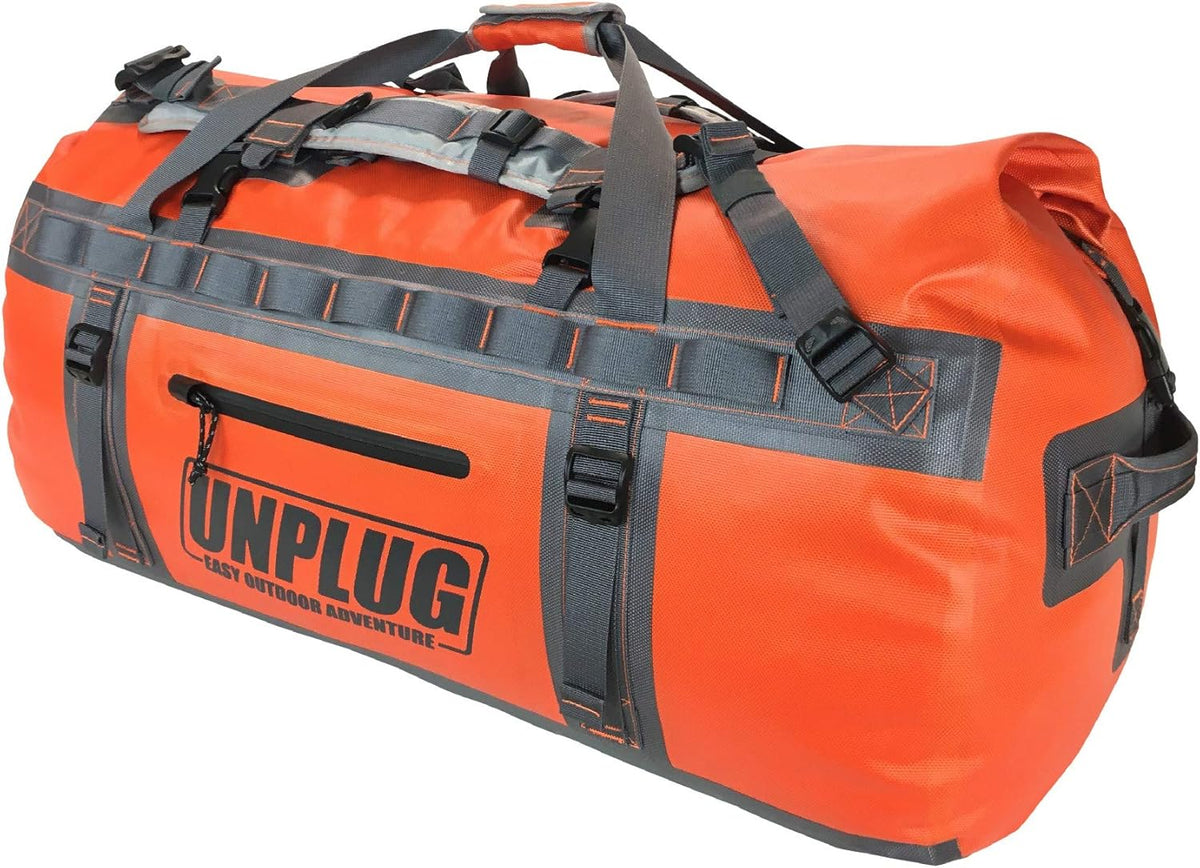 UNPLUG Waterproof Duffel Backpack, 65L, Adventure Orange - 100000