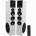 Rockville TM150W Home Theater System with 10′′ Subwoofer, Bluetooth, and Remote Control – White