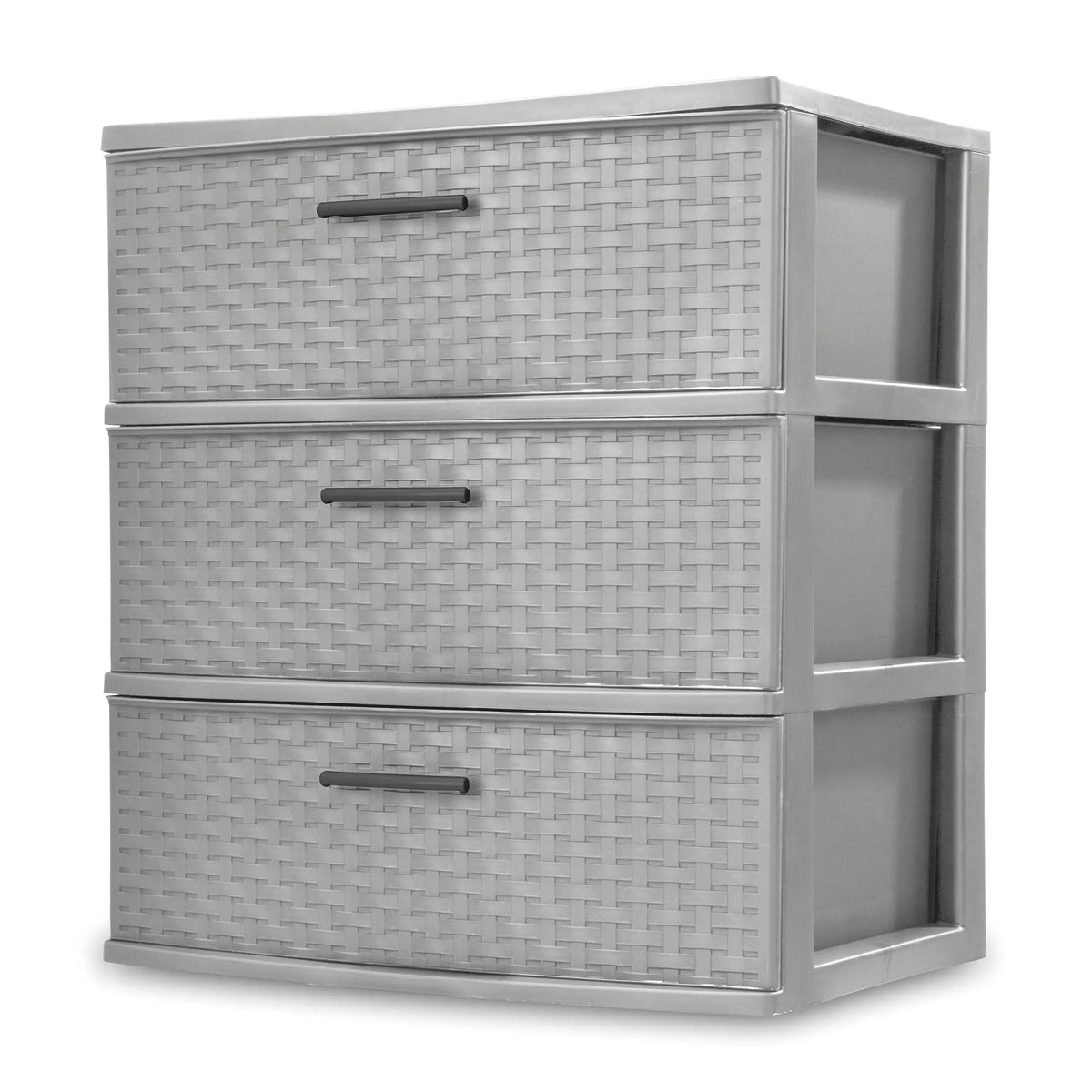 Sterilite 3-Drawer Wide Tower, Cement Weave