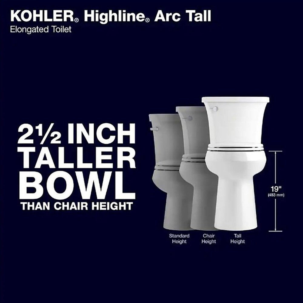Extra Tall Highline Arc Complete Solution 2-piece 1.28 GPF Single Flush Elongated Toilet in White (Seat Included) 78305-0