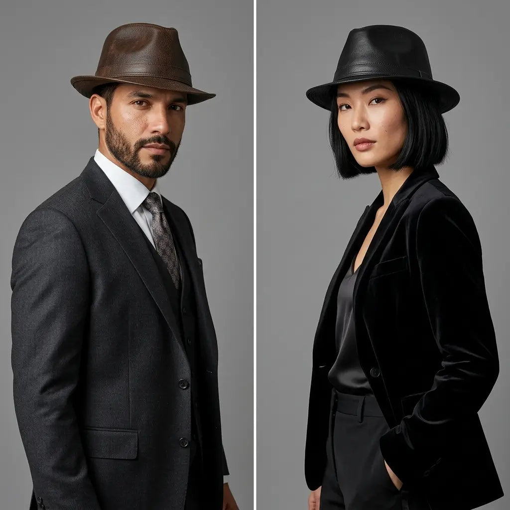 Abruzzo Genuine Leather Trilby Hat