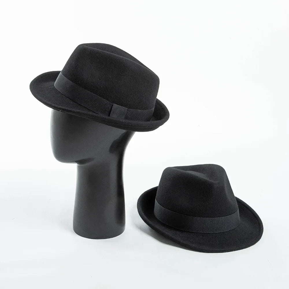 Amstrong Small Brim Black Wool Trilby Hat