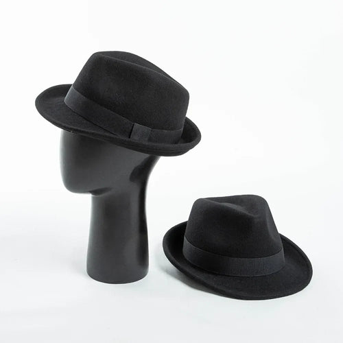 Amstrong Small Brim Black Wool Trilby Hat