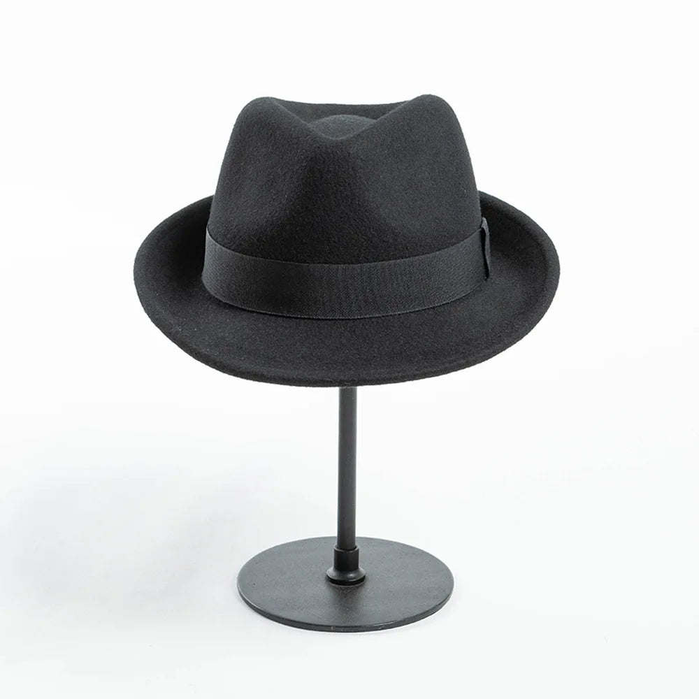 Amstrong Small Brim Black Wool Trilby Hat