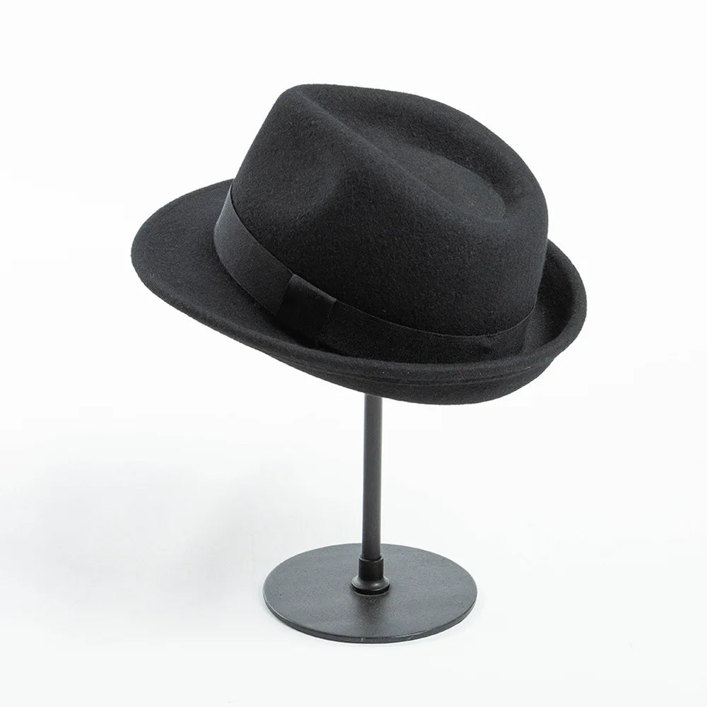 Amstrong Small Brim Black Wool Trilby Hat