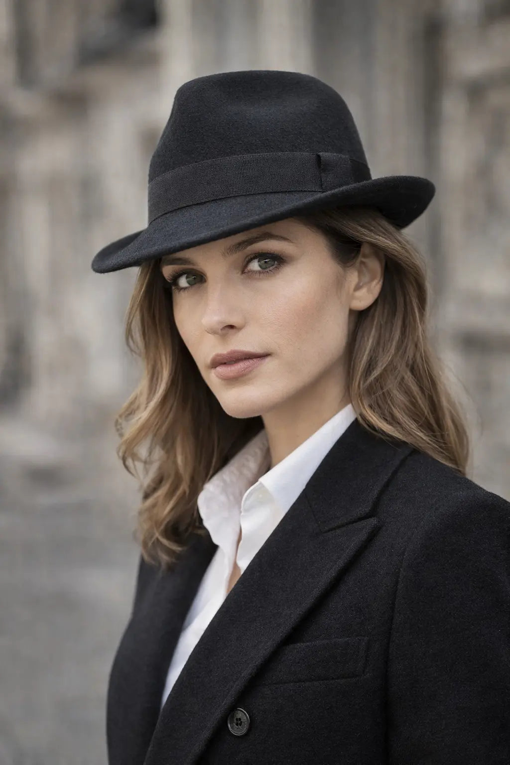 Amstrong Small Brim Black Wool Trilby Hat