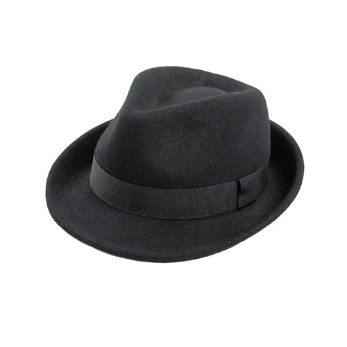 Amstrong Small Brim Black Wool Trilby Hat