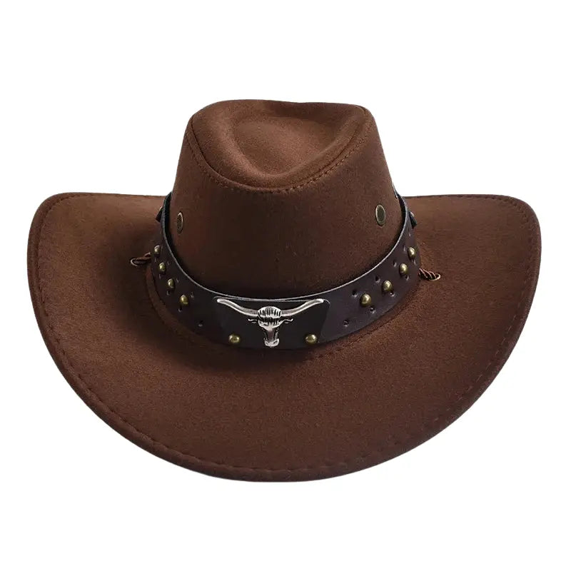 Bull Head Suede Cowboy Hat