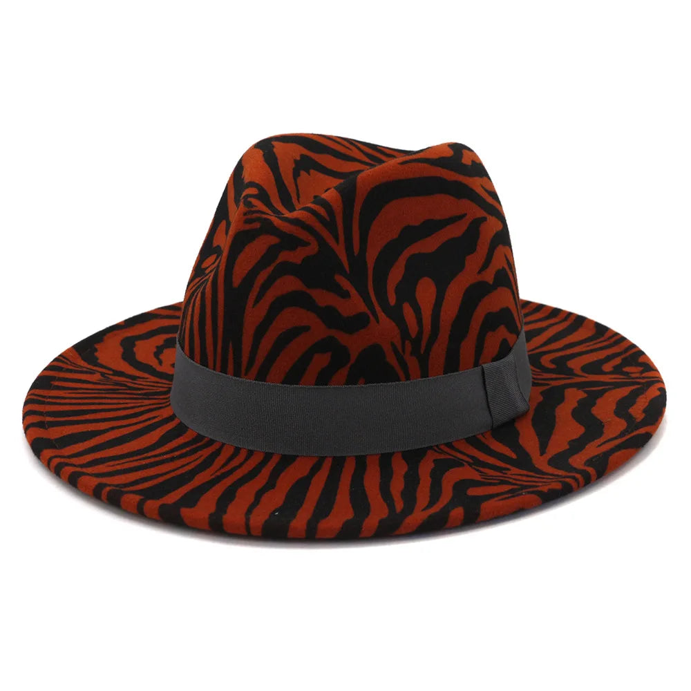 Calabria Zebra Skin Cotton Fedora Hat