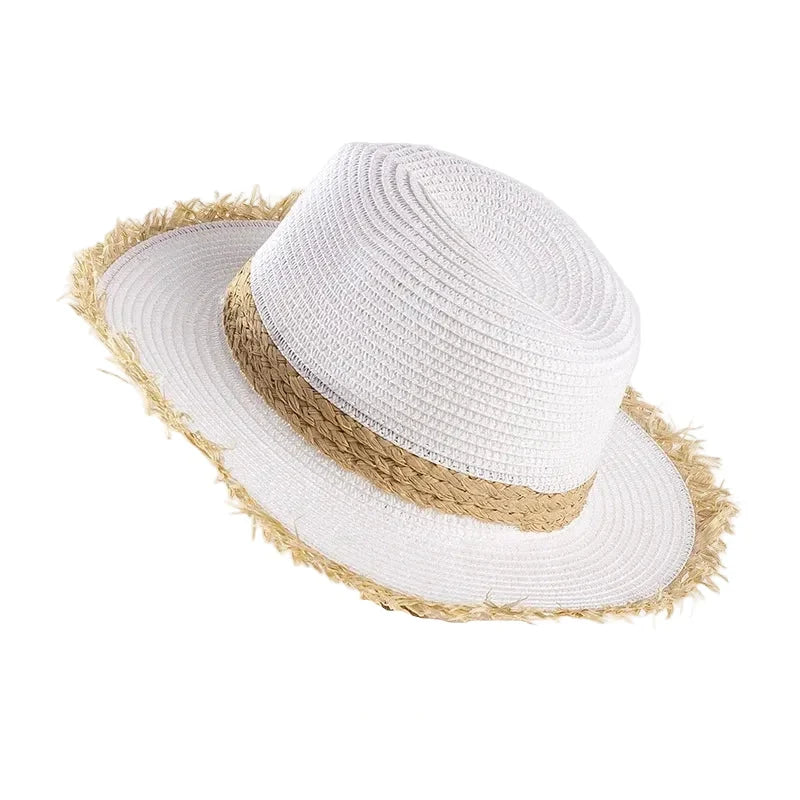 Castelo Summer Straw Tassle Brim Fedora Hat