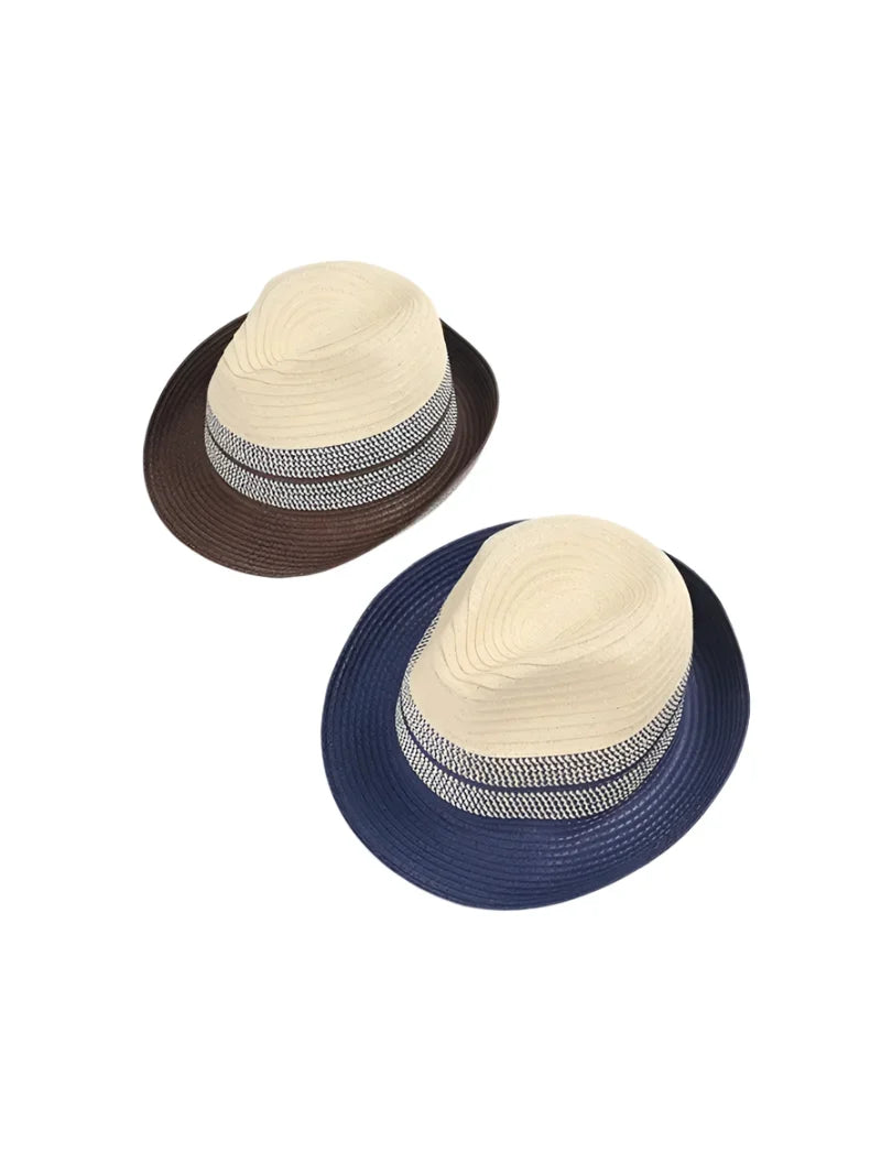Coltrane Striped Straw Trilby Hat