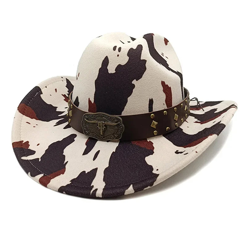 Cow Skin Print Western Cowboy Hat