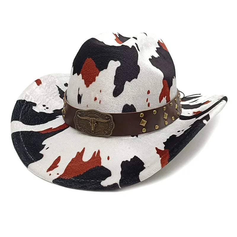 Cow Skin Print Western Cowboy Hat