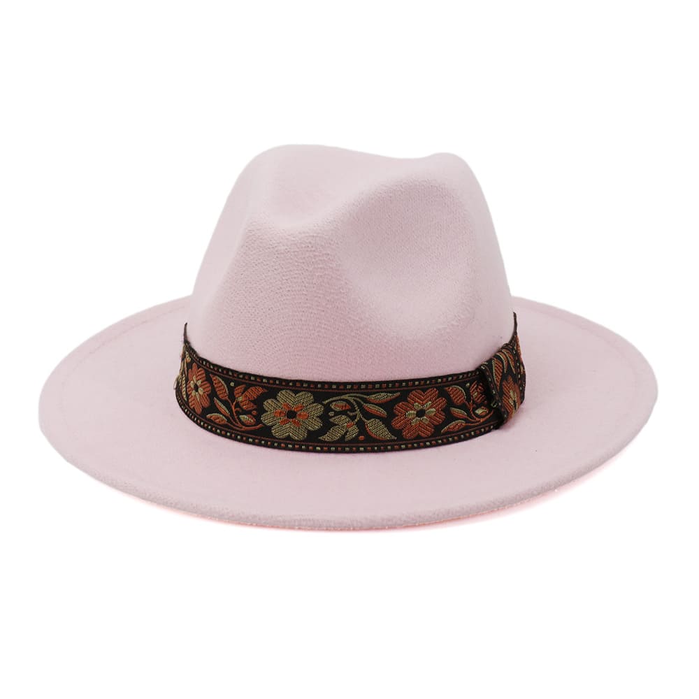 Floral Ribbon Fedora Hat
