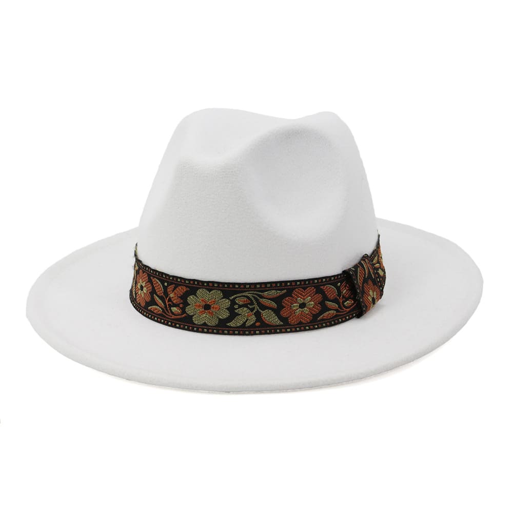 Floral Ribbon Fedora Hat