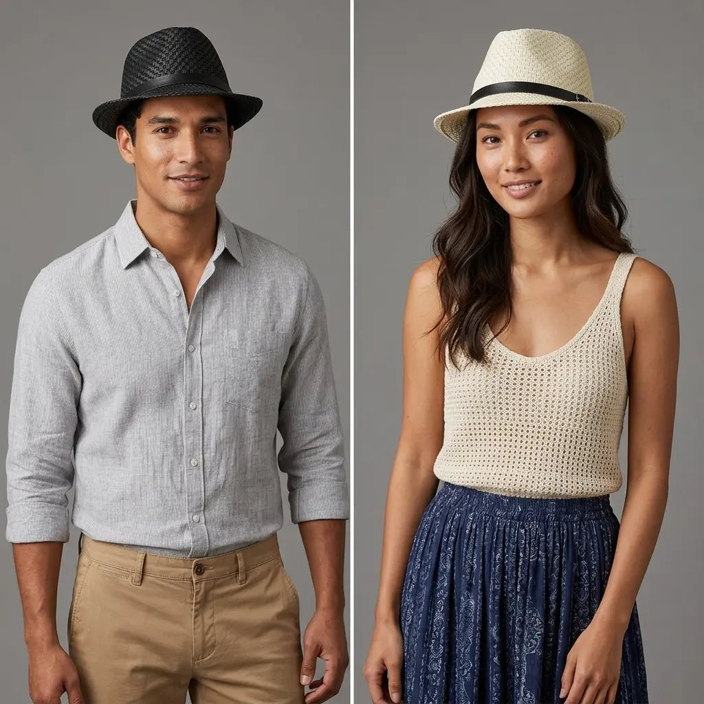 Riviera Summer Straw Trilby Hat