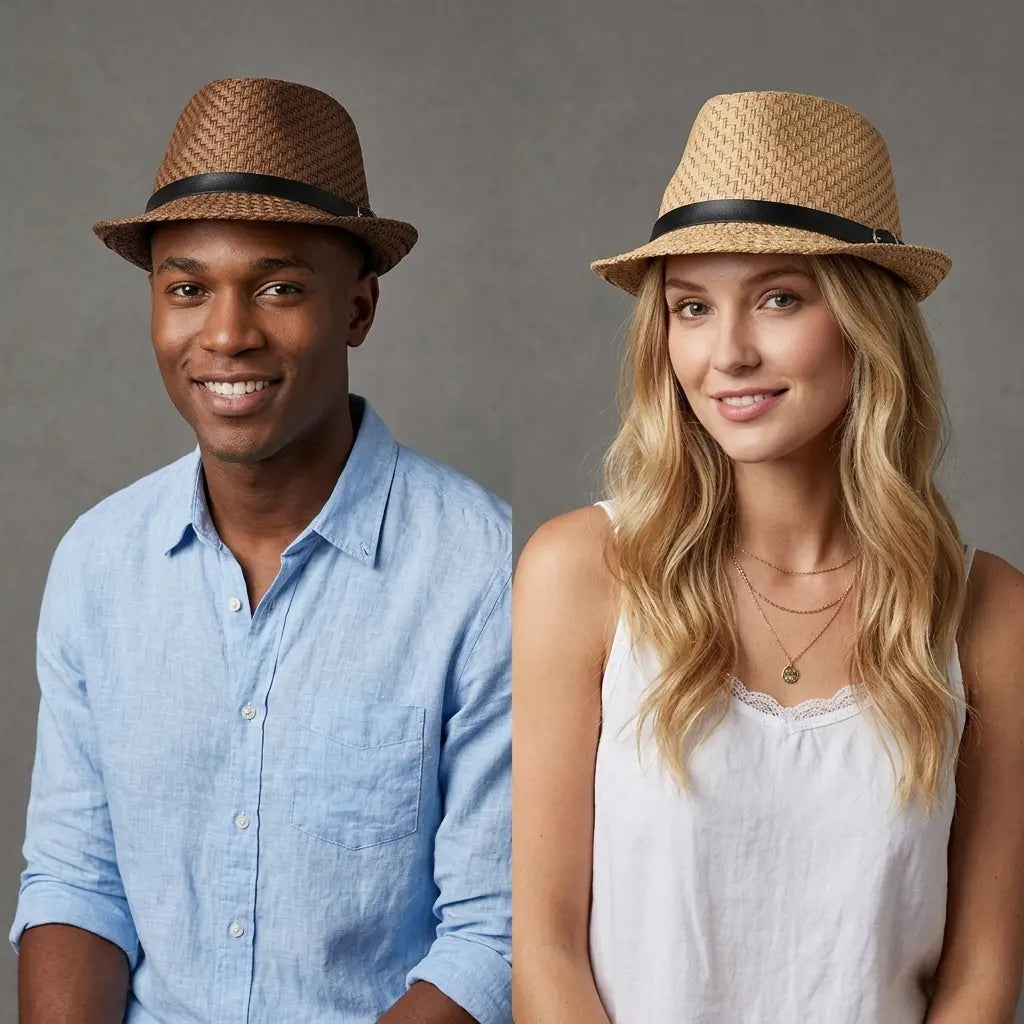 Riviera Summer Straw Trilby Hat