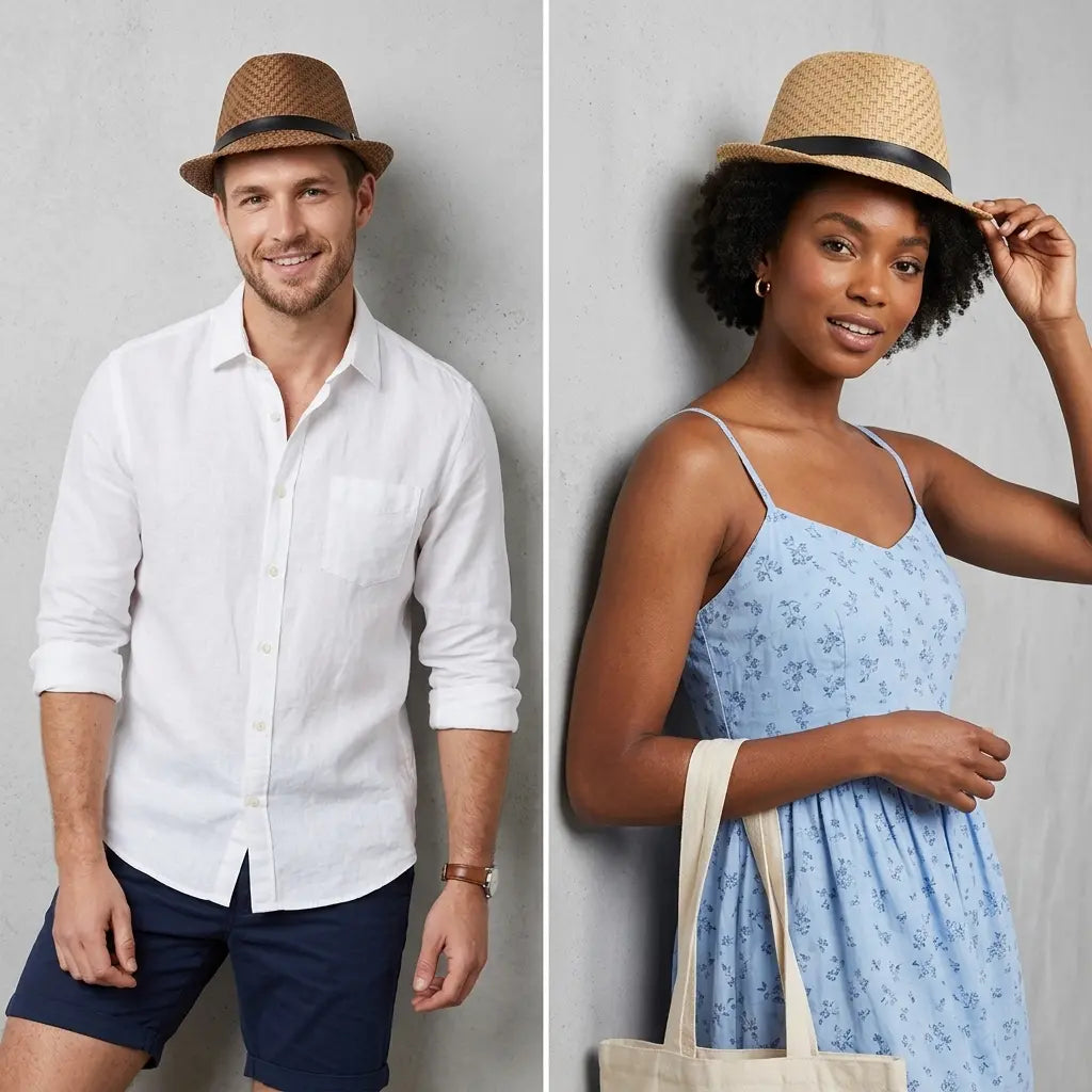 Riviera Summer Straw Trilby Hat