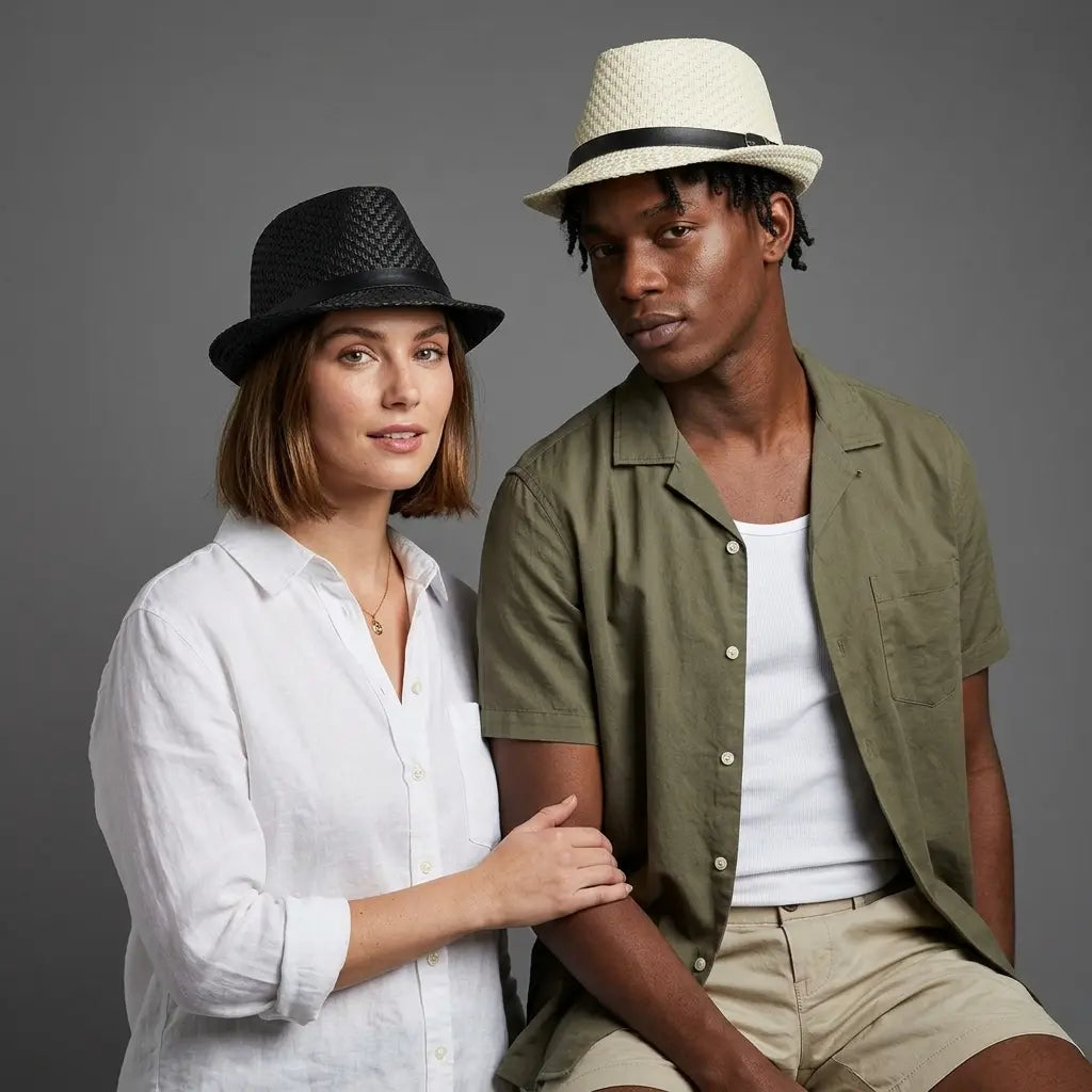 Riviera Summer Straw Trilby Hat