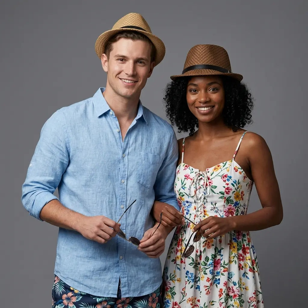 Riviera Summer Straw Trilby Hat
