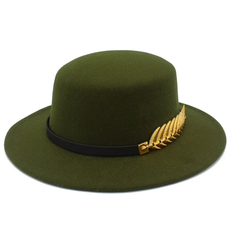 Golden Feather Cotton Fedora Hat