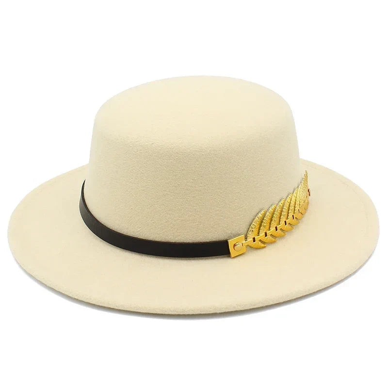 Golden Feather Cotton Fedora Hat