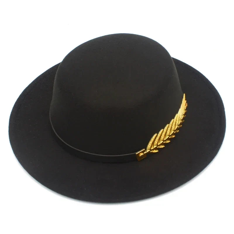 Golden Feather Cotton Fedora Hat